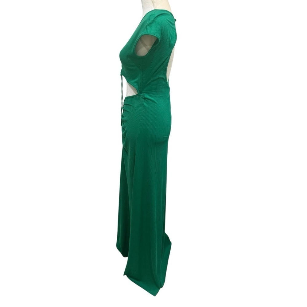 Agua Bendita Ailana Dress Green Maxi Size Medium Cut-Out Midriff NEW $250 - Picture 5 of 15